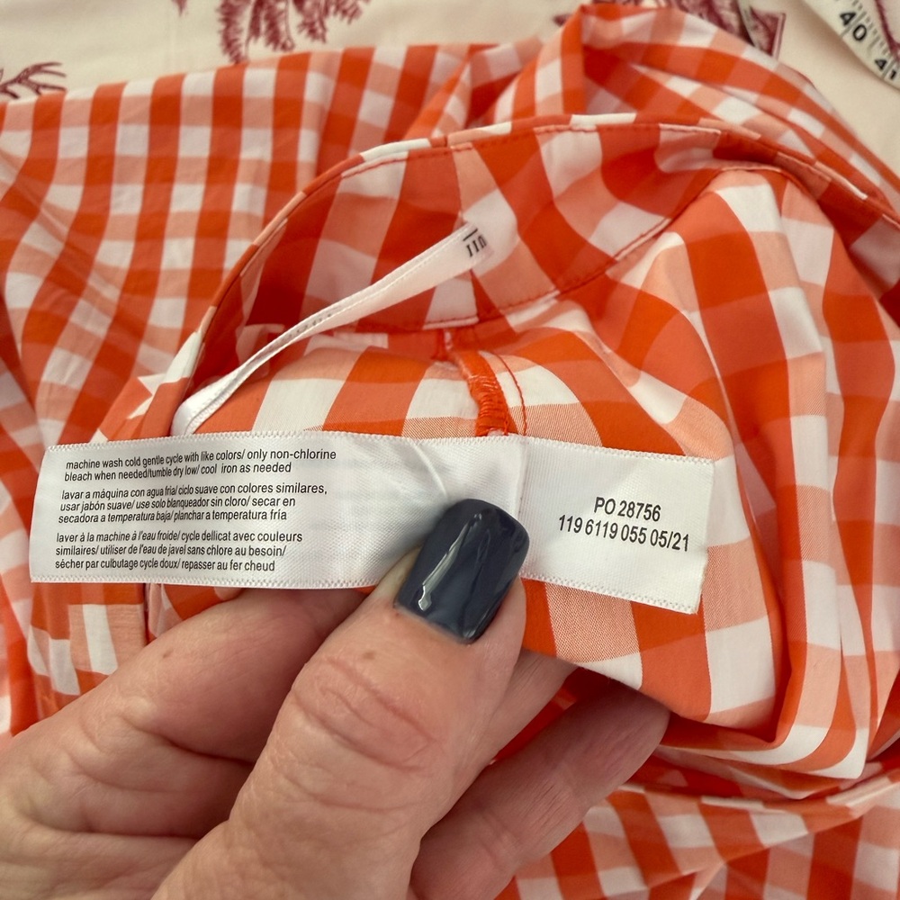 Eloquii Orange Gingham Ruffled Wrap Skirt, 16 - Picture 3 of 7